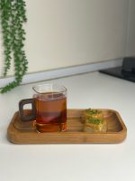 لیوان ‌پیرکس دسته چوبی