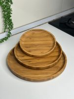 سینی گرد بامبو تیره
