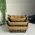 سبد نان و سبزی مربع دسته دار