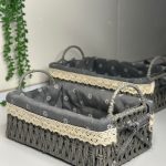 سبد مستطیل پارچه دار دوتایی (وارداتی)