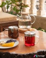 لیوان دمنوش پیرکس استیل