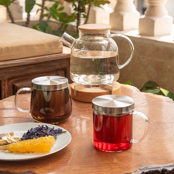 لیوان دمنوش پیرکس استیل
